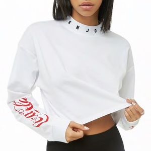 Forever 21 Coca-Cola Cropped Long Sleeve